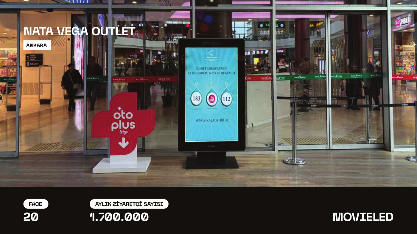 Nata Vega Outlet dijital ekran lokasyonu